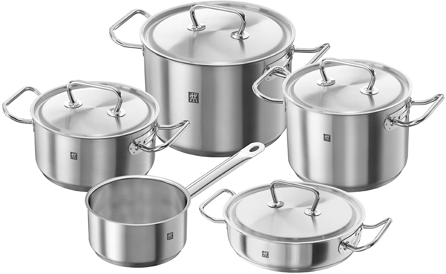 Zwilling Twin Classic, rechargeable cookware set 5 pz, in 18/10 stainless steel, satin finish