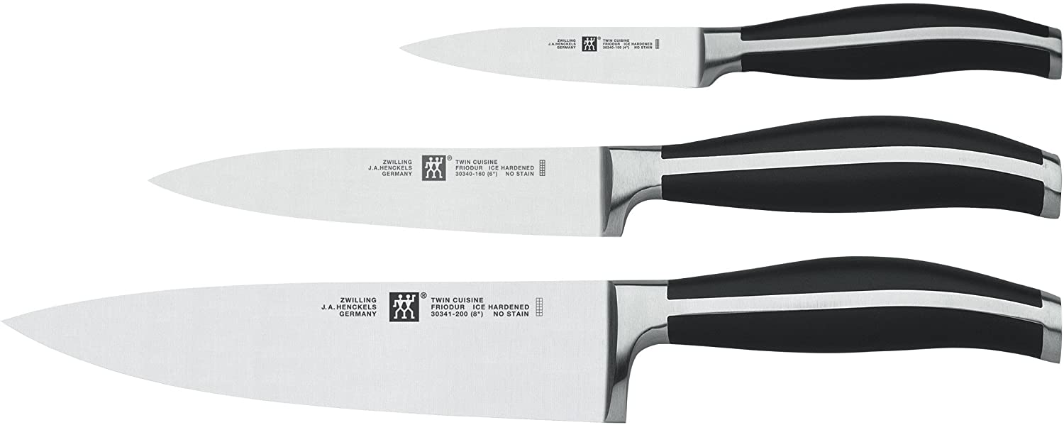 Zwilling Twin Cuisine 420 x 135 mm (; Special Stainless Steel Knife Set, 3 Pieces, Zwilling Special Cast Set querliegender Solid Plastic Bowls – Black