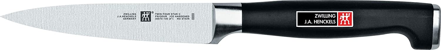 Zwilling 30070-101-0 Twin Four Star II Spick and Garnishing Knife, Stainless Special Steel, Zwilling Special Melt, Plastic, Stainless Steel Application, 100 mm, Black