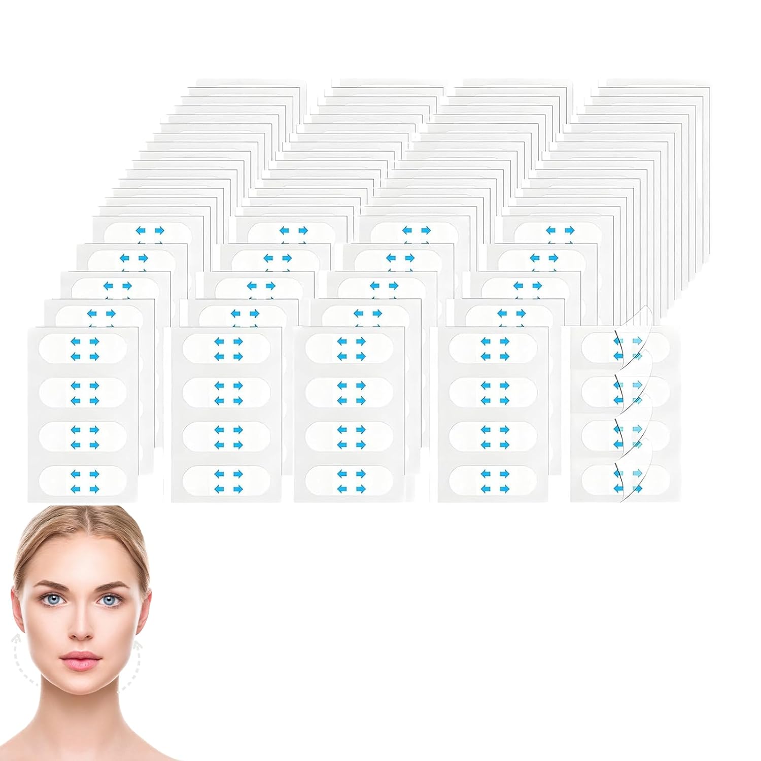 Pack of 240 Face Lifting Tape Invisible Facelift Stickers for Women, Facelift Tape, V Shape Face Lift Wrinkles, Conceal Skin Tightening Face Lift Tape, Invisible Makeup Facelift Tools
