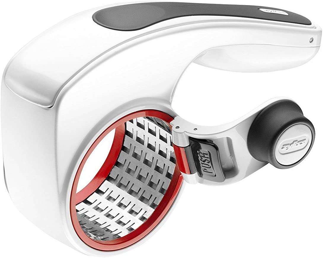 ZYLISS 4-in-1 Kitchen Slicer with 4 Interchangeable Cutting Inserts for Grating and Cutting Compact Storage Finger Guard Length 22cm