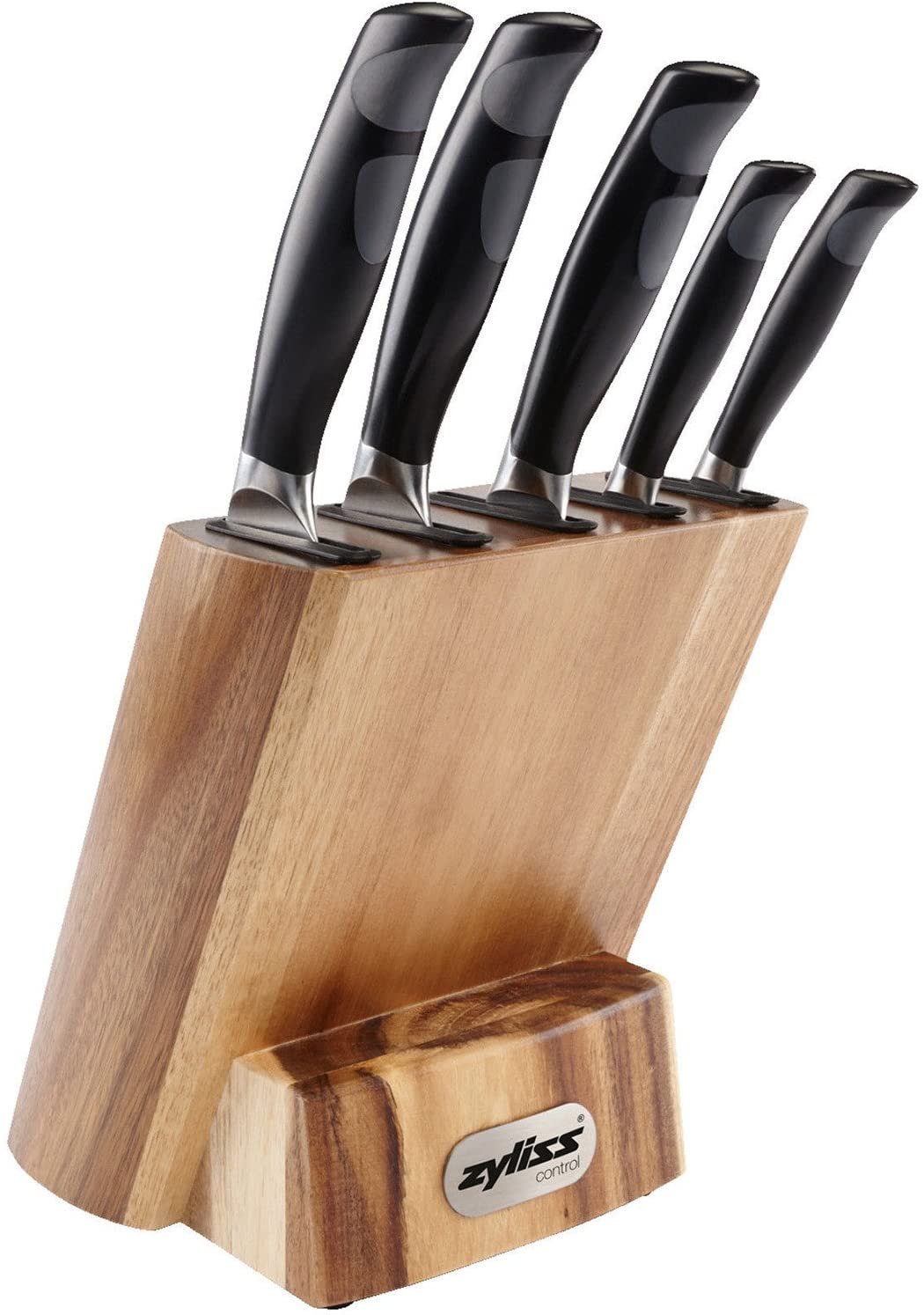 \'Zyliss E920186 Control Knife Block Set with 5x Kitchen Knives, Stainless Steel, Black, 20 x 5 x 0.5 cm 6 Units