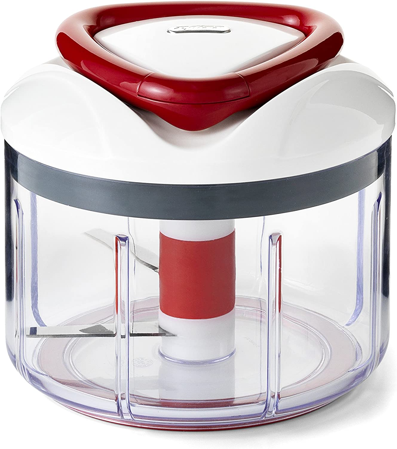 Zyliss Stainless Steel and Plastic Easy Pull Food Processor, 750 ml - White/Grey/Red