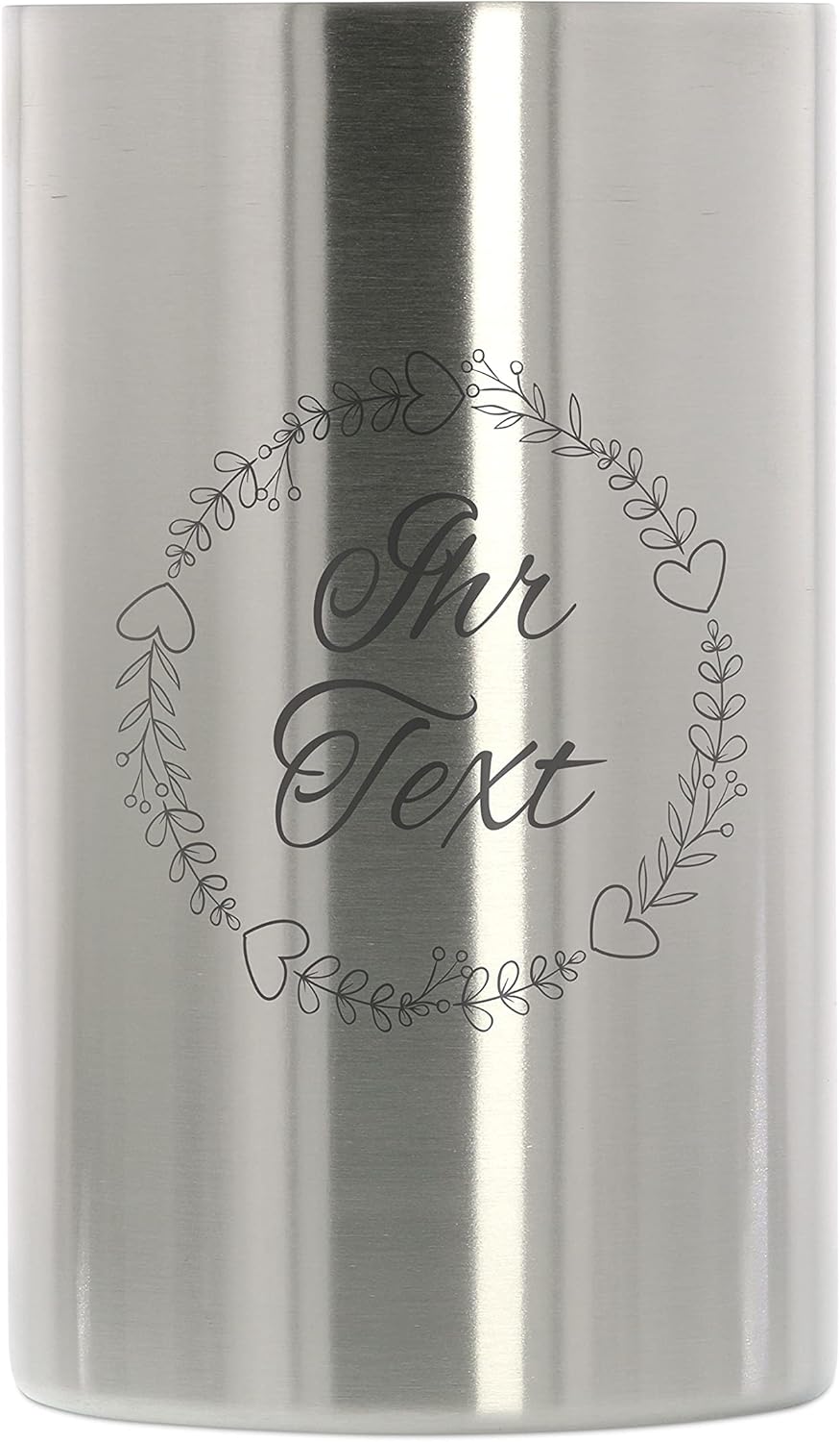 Personalised Engraved Wine Cooler - Wedding Design - Double Wall Stainless Steel Wine Cooler, Champagne Cooler & Champagne Cooler - Gift Idea for Wine Lovers (18 x 12 cm) - STEMPEL-FABRIK